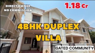 4BHK DUPLEX VILLA FOR SALE || 188 SQUARE YARDS || Gated Community || Direct Owner