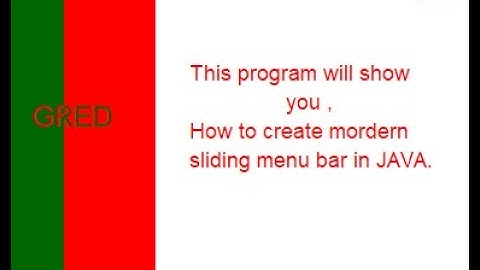 Sliding Bar / Menu Bar || NetBeans 8.2 || JAVA