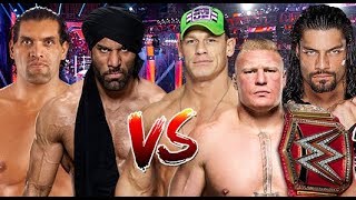 Jinder Mahal And The Great Khali Vs John Cena And Roman Reigns