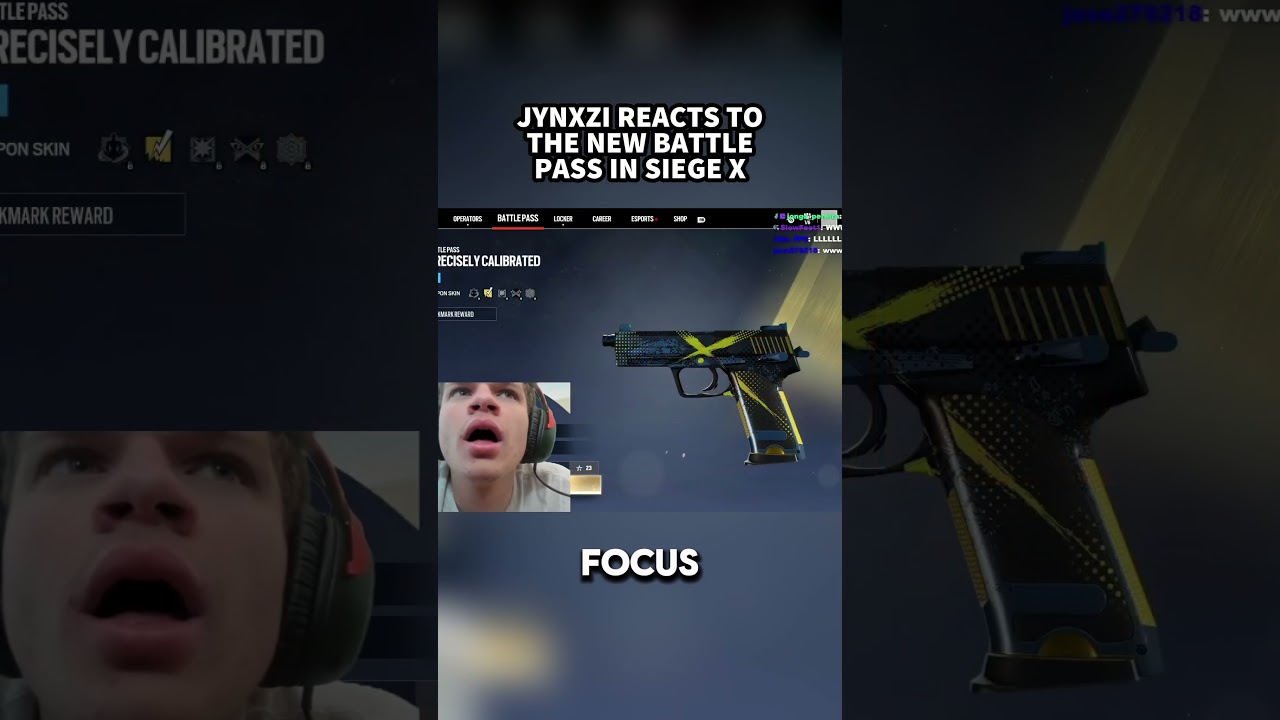 Jynxzi reacts to the new battle pass in siege x  