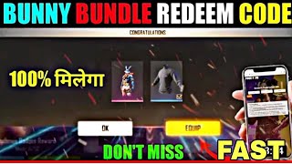 TODAY REDEEM CODE FREE FIRE || BUNNY BUNDLE REDEEM CODE FREE FIRE || AJJ KA REDEEM CODE screenshot 4