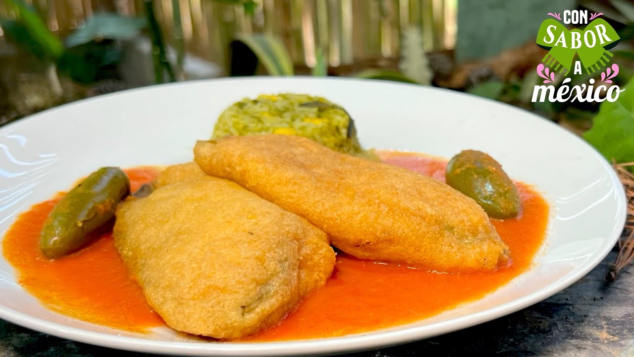 NOPALES RELLENOS CAPEADOS con JAMÓN y QUESO además ARROZ POBLANO ¡Receta Especial!  #ConSaborAMexico
