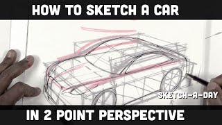 Industrial Design Sketching: How to draw a car in two point perspective