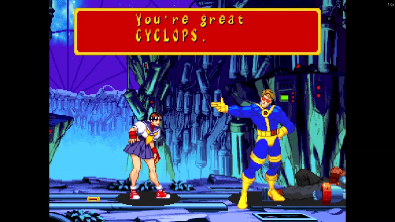 CYCLOPS & SAKURA — Optic Power Meets Spirit! | Marvel Super Heroes vs Street Fighter Retro Tag Team