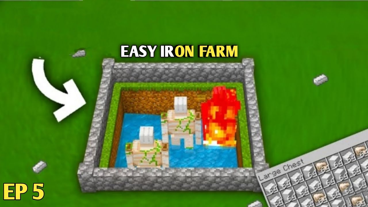 iron farm minecraft pe 1.19 survival series ep 5 TechnoGamerzOfficial