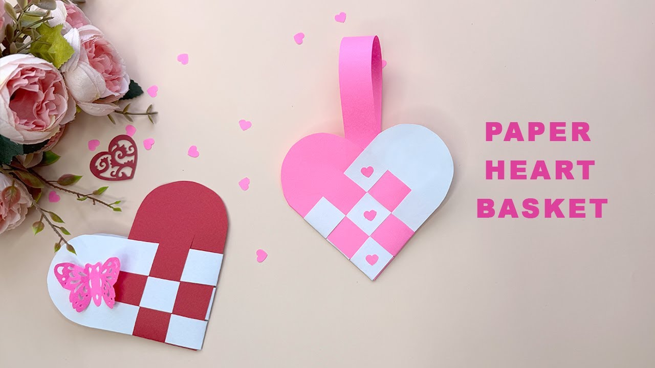 How to Make a Woven Paper Heart Basket - Valentine's Day Craft Idea
