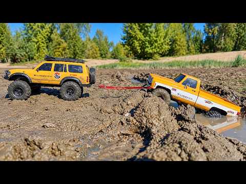 STUCK in DEEP MUD! Chevrolet & Toyota Land Cruiser | RC Off Road
