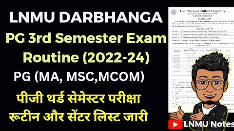 LNMU PG 3rd semester exam routine, centre list (2022-24) MA/MSC/MCOM @lnmunotes