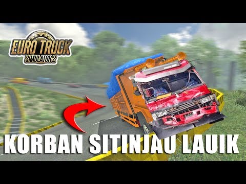 AKIBAT REM BLONG TRUK HINO RANGER MENGH4NTAM PEMBATAS JALAN DI SITINJAU LAUIK - 동영상