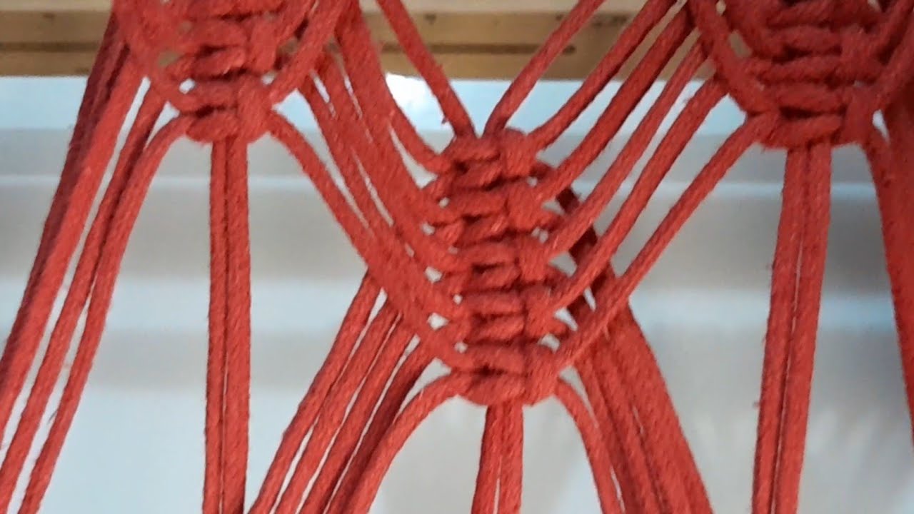 MACRAMÊ | espinha de peixe variação(padrão)do nó quadrado