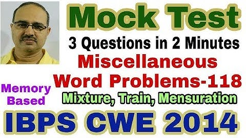 Miscellaneous Questions-118 IBPS CWE (2014) Mock Test Unique Solution #Amar Sir