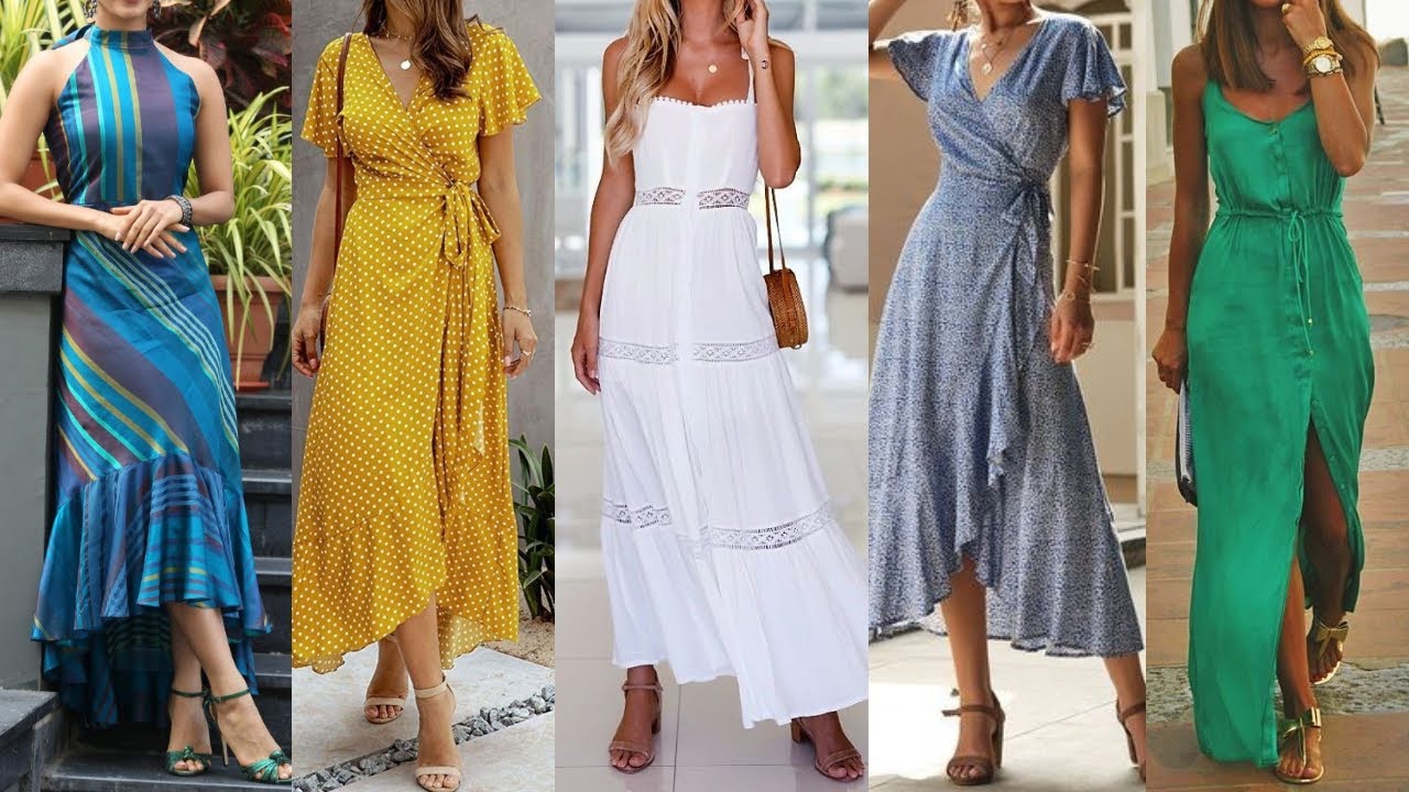 LARGOS DE ESTILO CASUAL DE MODA PRIMAVERA VERANO 2022/ VESTIDOS DE MODA LARGOS CASUALES -