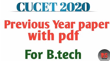 Cucet previous year question paper||B. tech || RS Classes