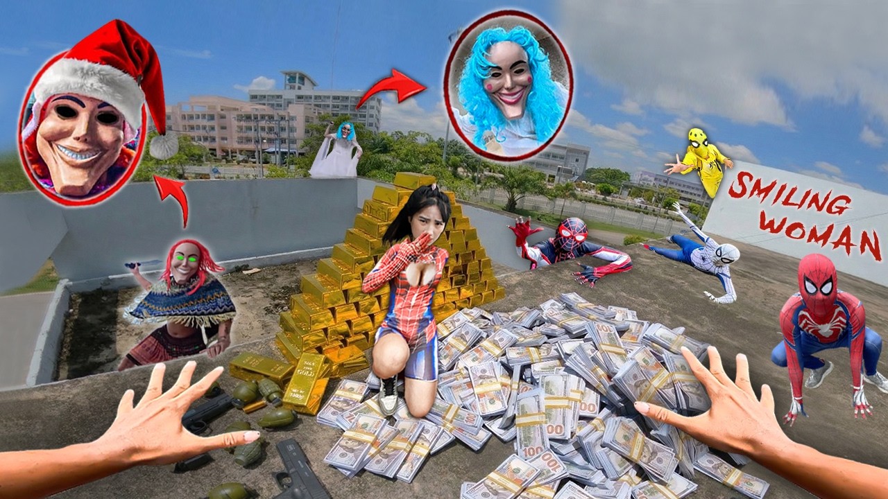 7 SPIDERMAN Vs SMILING WOMAN REAL LIFE ESCAPE 333.0 (Horror Parkour Pov Short) | Epic POV