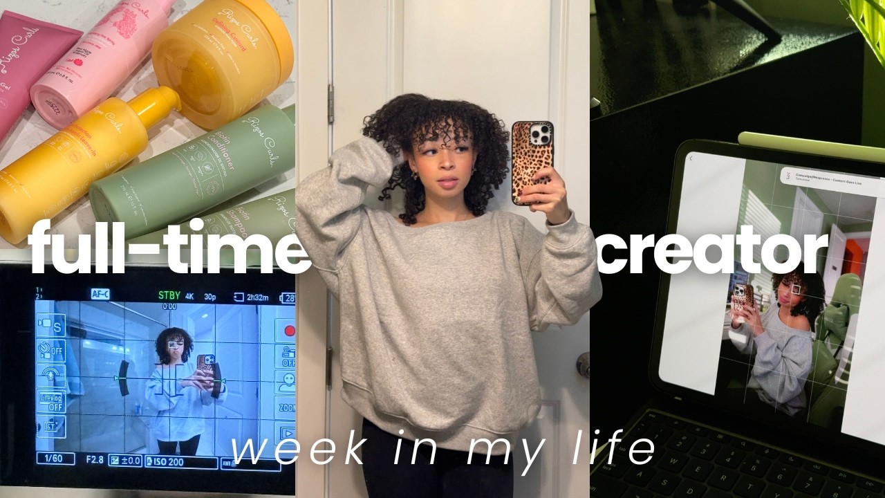 a realistic week as a full-time content creator.