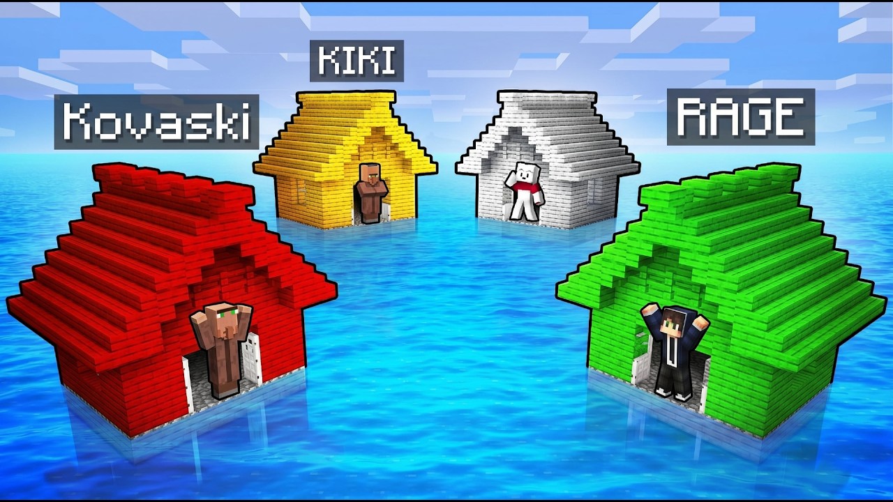 Rage vs Kovalski vs Kiki: BORBA ZA OPSTANAK U VODENOJ KUĆI u Minecraftu! 🌊