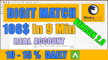 Binary Option Digit Match Bot | BINARY.COM | 106$ in 9 min (2) | Real Account | 10 - 15 % DAILY