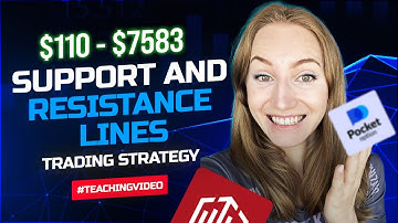 TUTORIAL! HOW TO USE SUPPORT AND RESISTANCE LINES TRADING STRATEGY $110 TO $7583