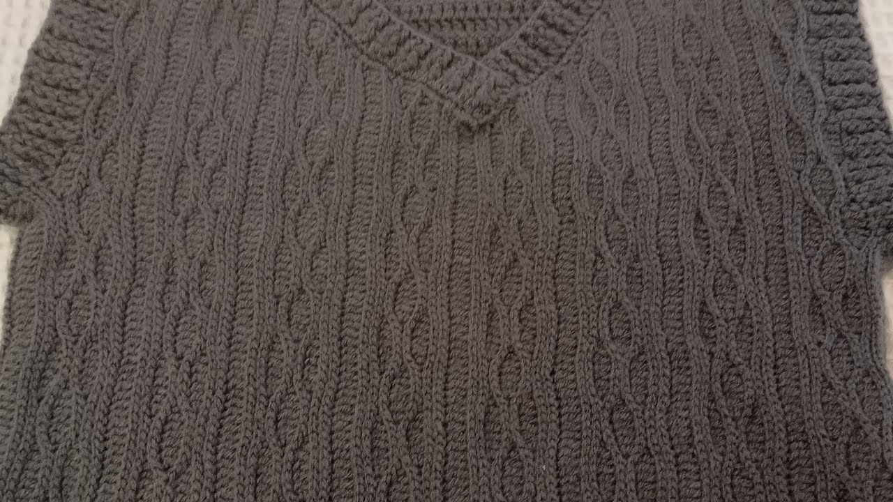 Colete de crochê masculino com medidas aproximadas. Parte 1. #croche #coletedecroche