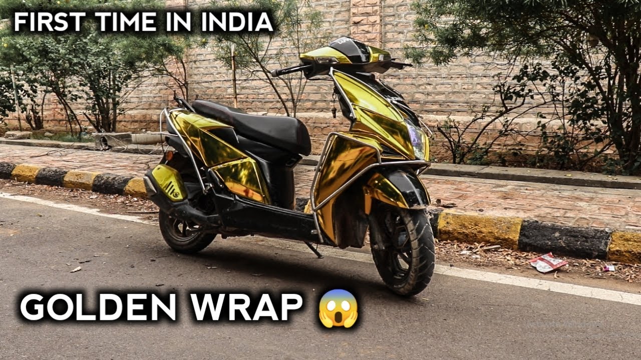 TVS NTORQ WRAPPED IN GOLD FIRST TIME IN INDIA GOLDEN WRAP YouTube