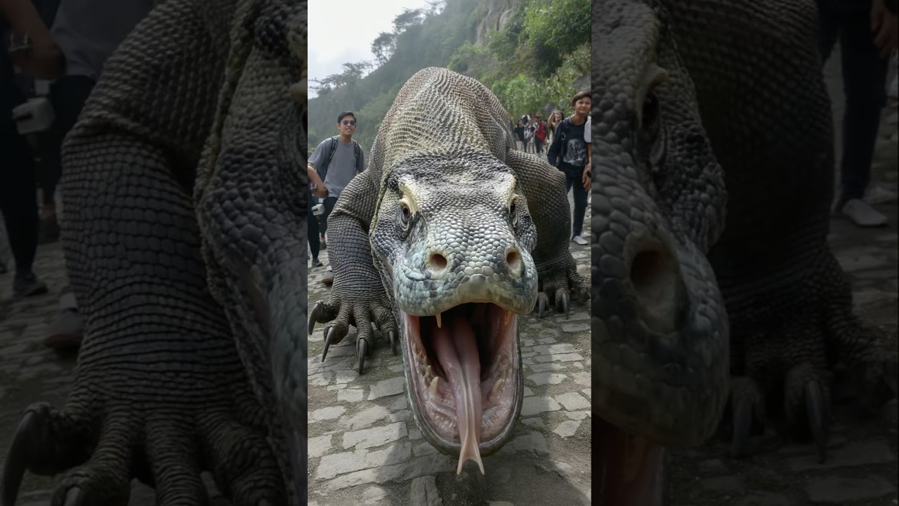 Giant Komodo Dragon Attacks Tourists in Indonesia!