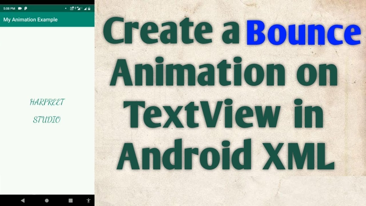 Create a Bounce Animation on TextView in Android XML - YouTube