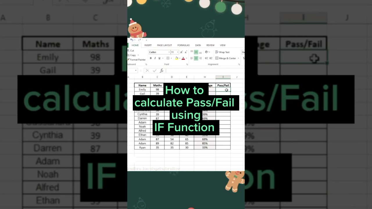 Excel IF Function: Calculate Pass/Fail