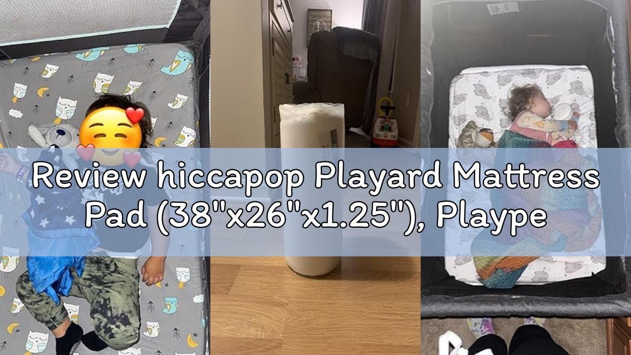 Review hiccapop Playard Mattress Pad (38"x26"x1.25"), Playpen Pad, Portable Crib Mattress with Carry