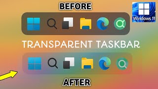 Make taskbar transparent in windows 11 | Laptop me Taskbar transparent kaise kare