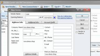 QuickBooks: Vendor Type List