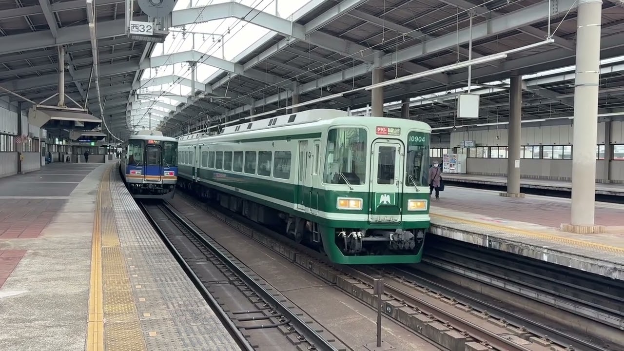 2026-2 南海　特急サザン（緑色旧塗装復元車）のすれ違い