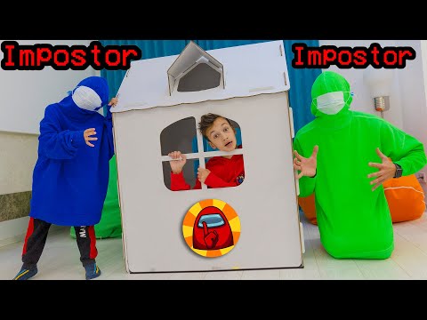 Игра AMONG US в Реальной жизни ! **3 Часть ! Побег из КАРТОННОЙ Школы !