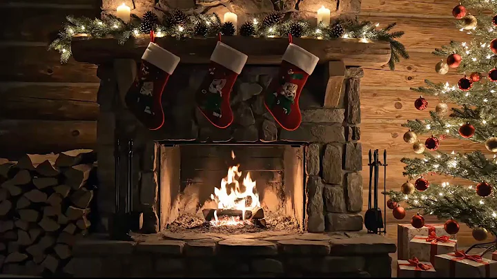 Cozy Winter Christmas Fireplace 🎄 Relaxing Crackling Fire Ambience for Stress Relief