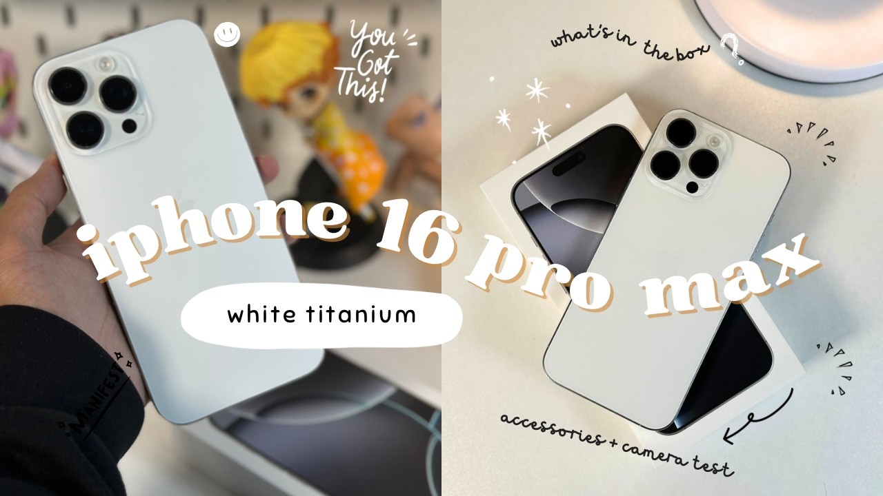 ☁️ 2026 unboxing iPhone 16 Pro Max ✨Aesthetic unboxing & Accessories 🤍 White Titanium + Camera Test