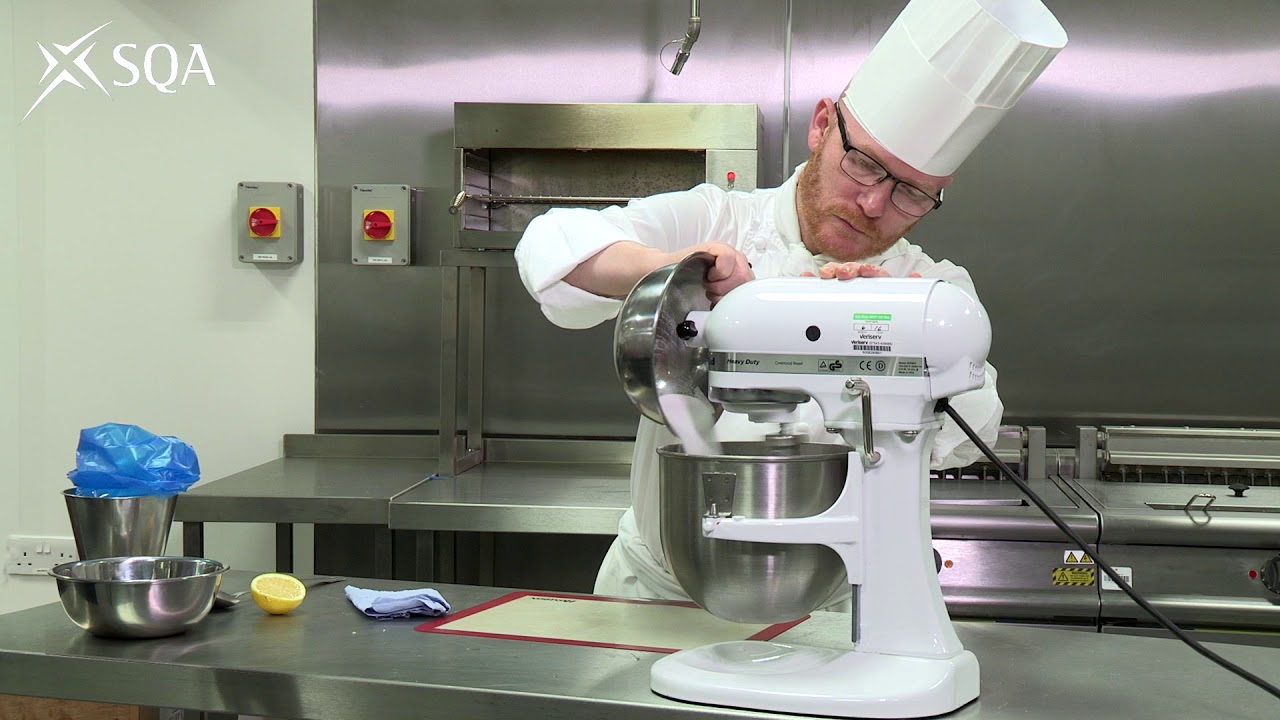 SQA Practical Cookery Meringue whisking and piping skills YouTube