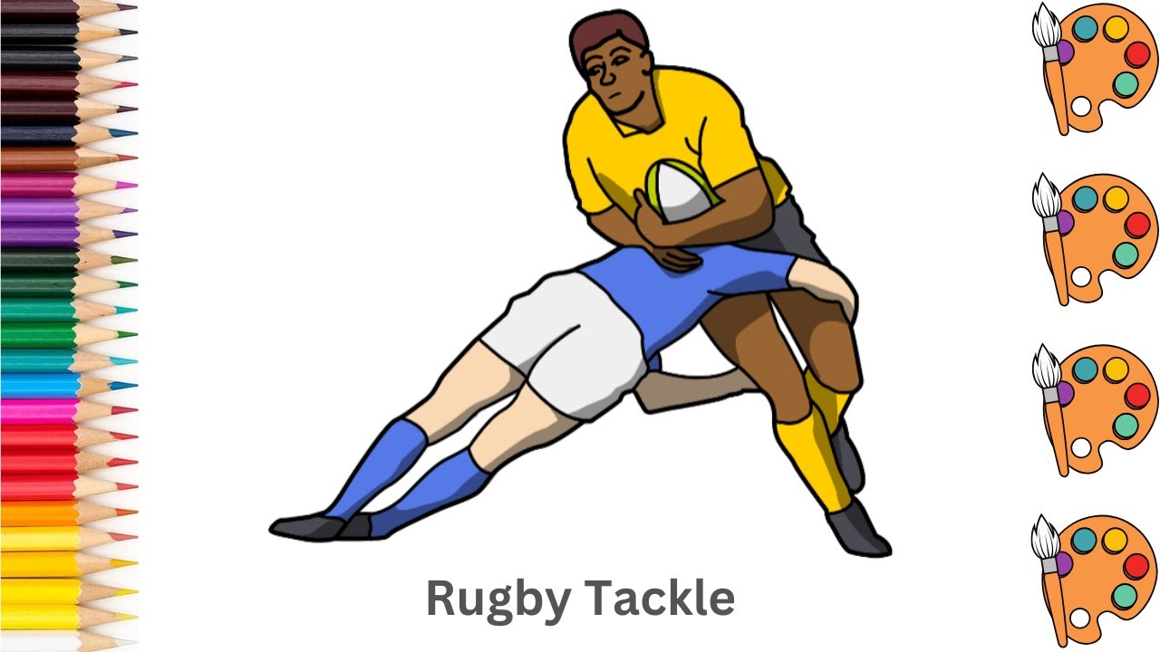 Rugby Tackle - Sketch Art and Paint | Step by step tutorial | Pencil to Palette