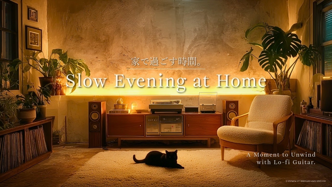 Cozy Night | Slow Evening at Home 🌙 Relaxing Lo-fi Guitar 🎸 For Study, Work and Sleep [75 m]