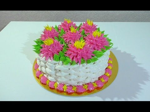 Видео рецепт Торт "Корзина с цветами"