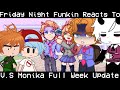 Friday Night Funkin' reacts to V.S. Monika Full Week Update || Gacha Club || FNF || Flashing Lights