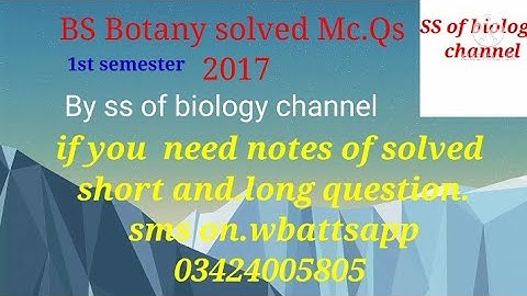 first semester  past paper 2017 botany   SOLVED MC.QS BS PROGRAM