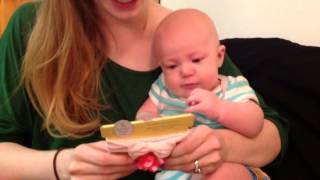 Clarity opens her first Easter basket