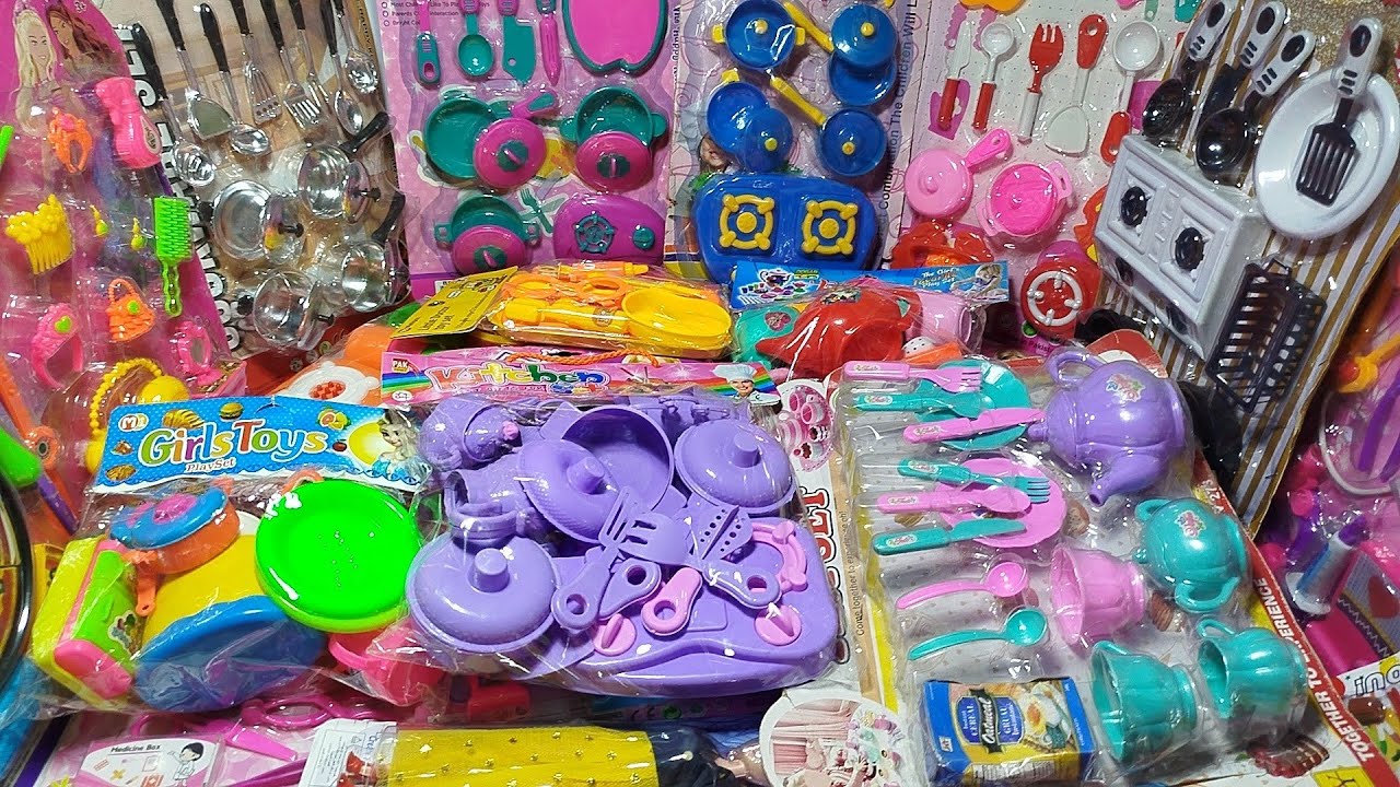 Unboxing Miniature Plastic Full Kitchen Set Collection | Hello kitty toys