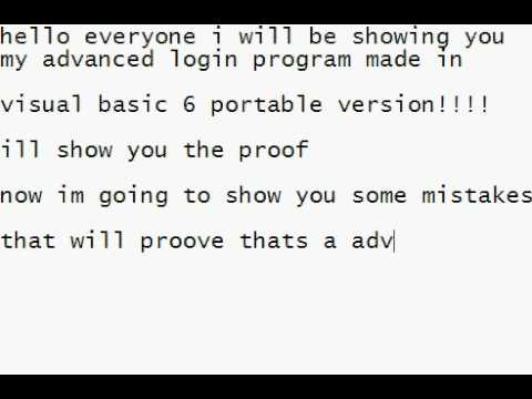 My advanced login program made in visual basic 6 portable version!