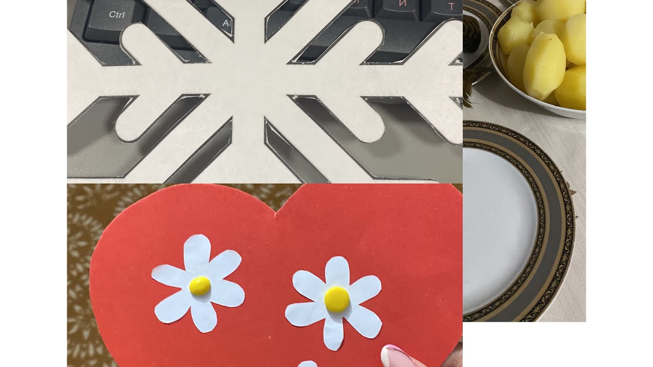 Поделка от сына на День матери. Снежинки в садик