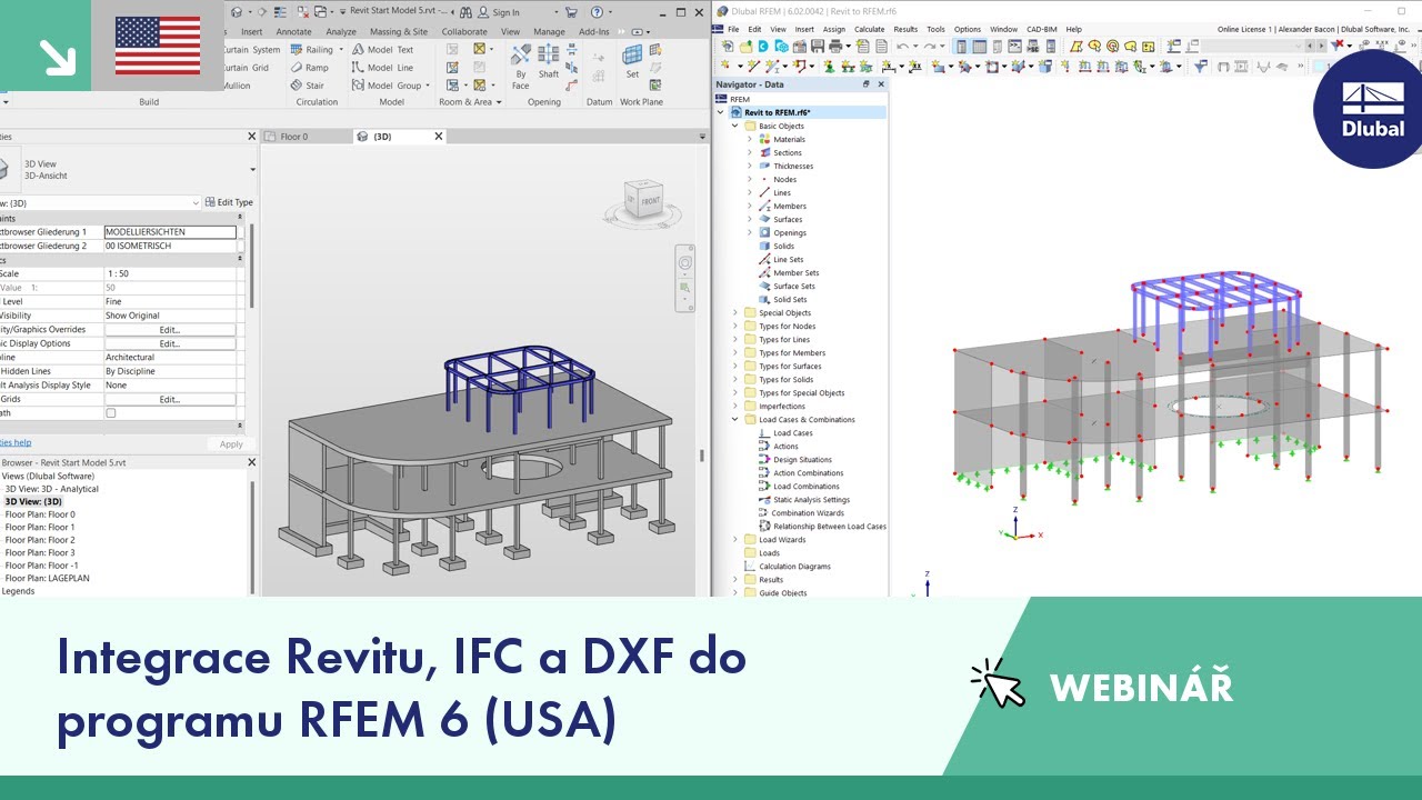 [EN] Integrace Revitu, IFC a DXF do programu RFEM 6 (USA) - YouTube