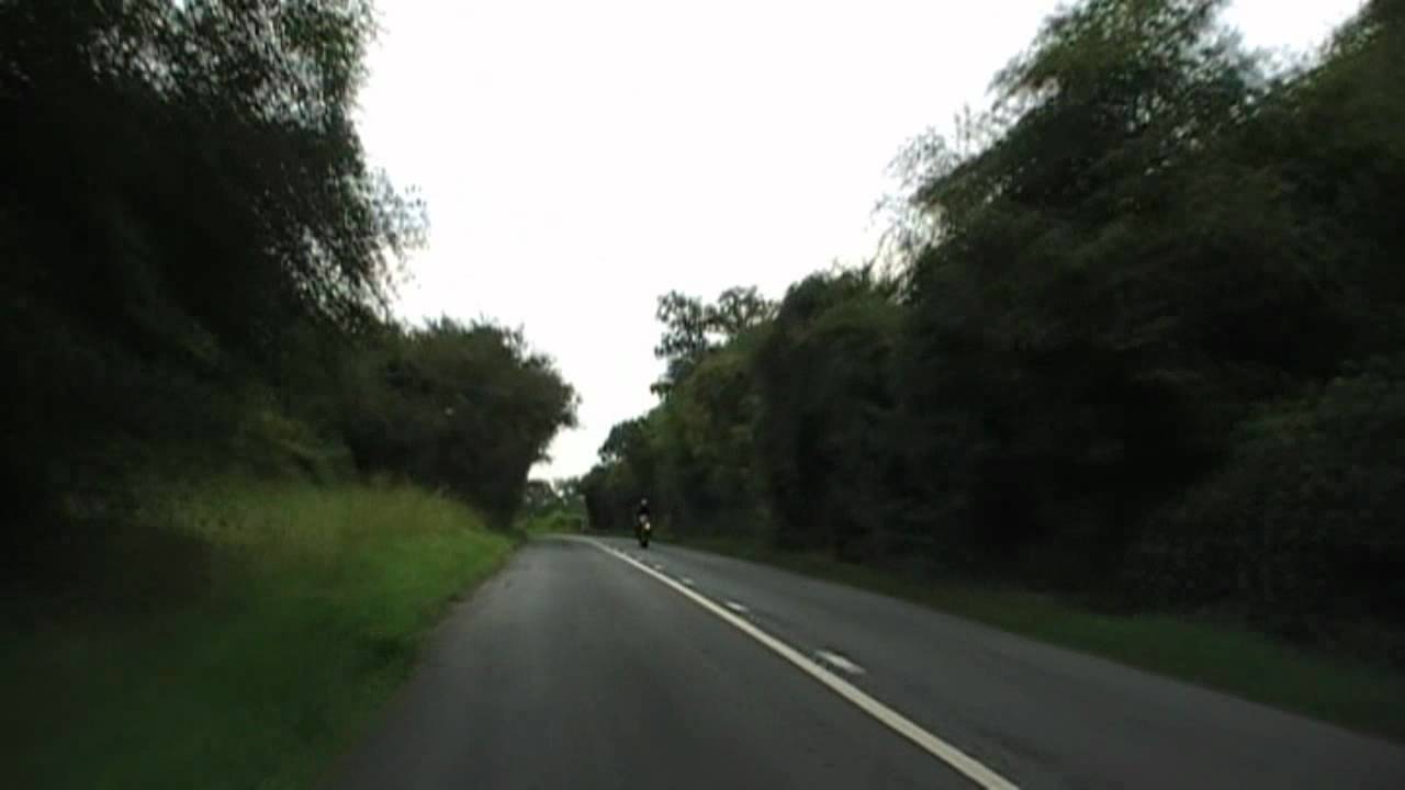 Driving Along Upton Road B4424 From Powick To Rhydd, Worcestershire, England 3rd July 2011
