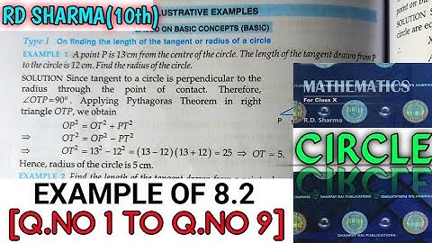 RD SHARMA CLASS 10 CIRCLE EXAMPLE OF EX-8.2[Q.NO-1 TO 9] MATH FEAR | CHAPTER 8 |CBSE