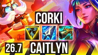 CORKI &amp; Rakan vs CAITLYN &amp; Teemo (ADC) | 7k gold comeback, 67K damage | KR Master | 26.7