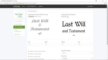 WillSuite - Settings & Customisation