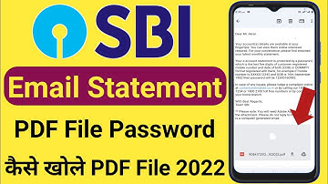 State Bank of India email statement PDF file password | SBI Account Statement PDF File Password Open